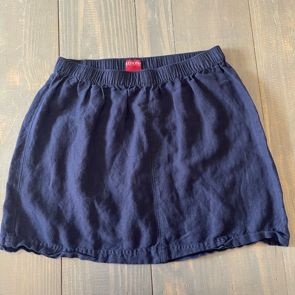 MERONA Target Navy Elastic Waist Mini Skirt Sz Medium